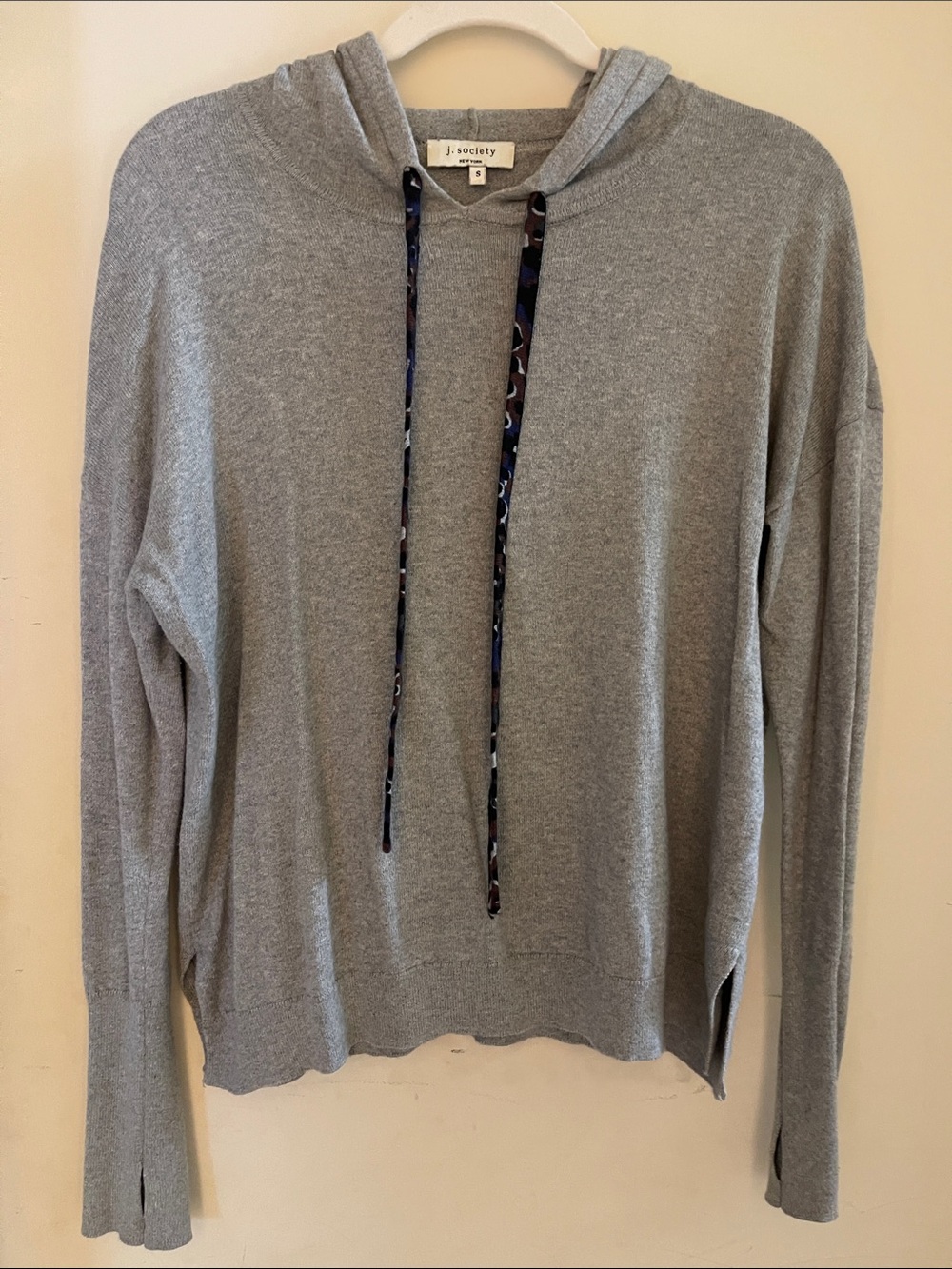 J. Society Women’s Light Gray Crewneck Hoodie Sweater
